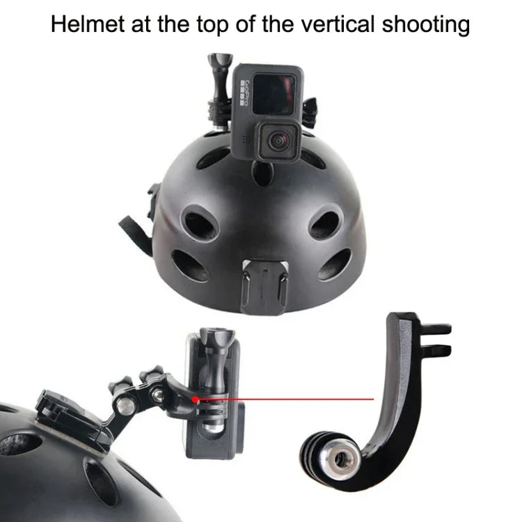 Sports Camera Accessories For GoPro HERO11 Black / HERO9 Black / DJI Osmo Action 3, Center Vertical Bend Arm, Arc Extension Rod, Centered Universal Bend Arm, 1/4 Transfer Head