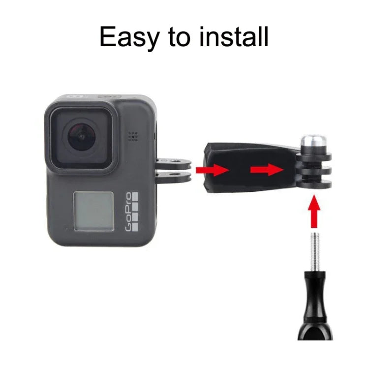 Sports Camera Accessories For GoPro HERO11 Black / HERO9 Black / DJI Osmo Action 3, Center Vertical Bend Arm, Arc Extension Rod, Centered Universal Bend Arm, 1/4 Transfer Head