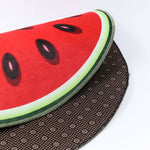 Fruit Pattern Rug Round Crystal Velvet Non-Slip Room Carpet Mat, Diameter 60cm, Diameter 100cm