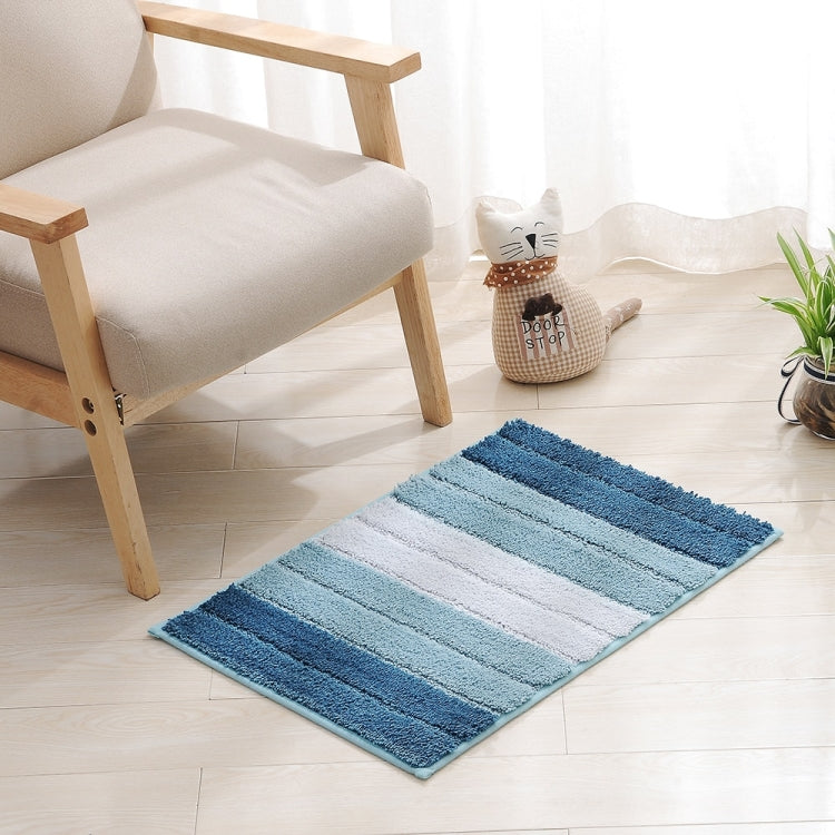 Stripe Indoor Anti-slip Bathroom Kitchen Floor Mat Microfiber Rug Carpet, 51x81.5cm