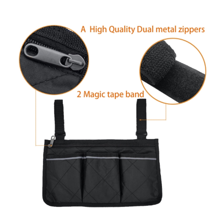 Walking Aid Wheelchair Armrest Side Storage Bag Car Storage Hanging Bag, Purple, Black, Brown, Red Wine, Dark Blue