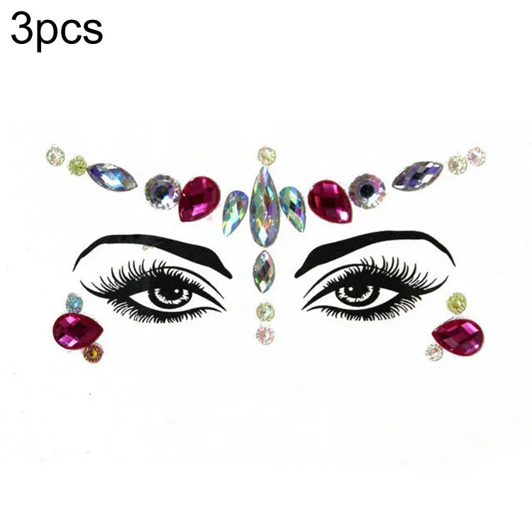 3 PCS  Forehead Green Masquerade Makeup Acrylic Face Sticker, YT-01, YT-01-1, YT-01-2, YT-01-3, YT-01-4, YT-01-5, YT-01-6, YT-02, YT-03, YT-04, YT-05, YT-07, YT-08, YT-10, YT-11, YT-12, YT-13, YT-14, YT-15, YT-16, YT-17, YT-18, YT-19, YT-20, YT-21, YT-...