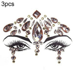 3 PCS  Forehead Green Masquerade Makeup Acrylic Face Sticker, YT-46, YT-47, YT-48, YT-49, YT-50, YT-51, YT-52, YT-53-01, YT-53-02, YT-54, YT-55, YT-56, YT-57, YT-59, YT-60, YT-61, YT-65, YT-66, YT-67, YT-68, YT-69
