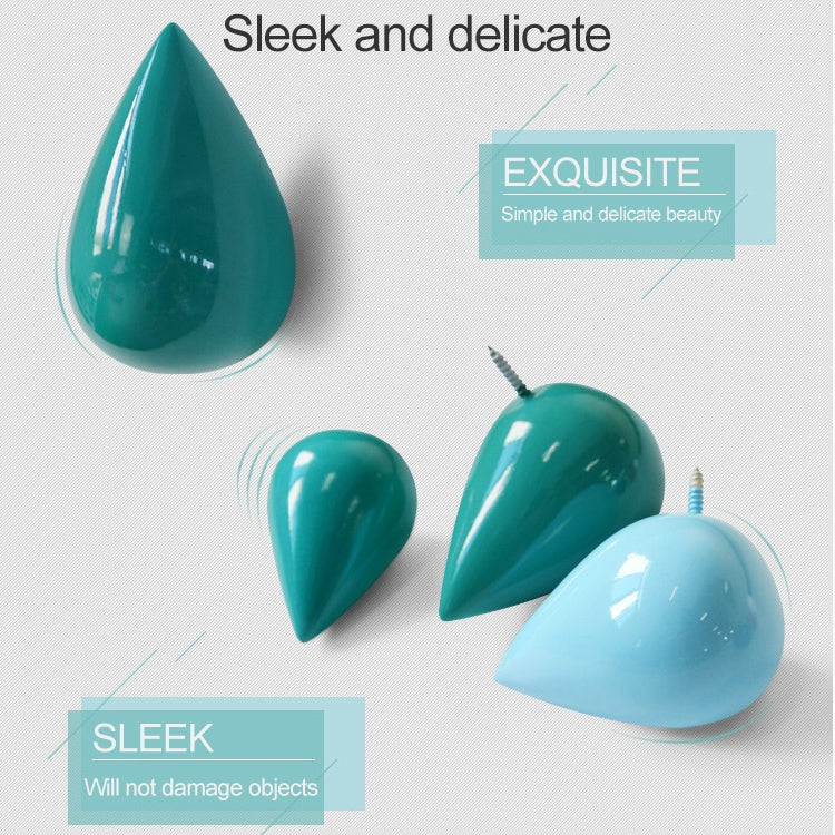 Creative Water Droplets Wall Hooks Home Decoration Resin Mural 3D Coat Hook Single Hooks Wall Hanger, Big Size, Small Size