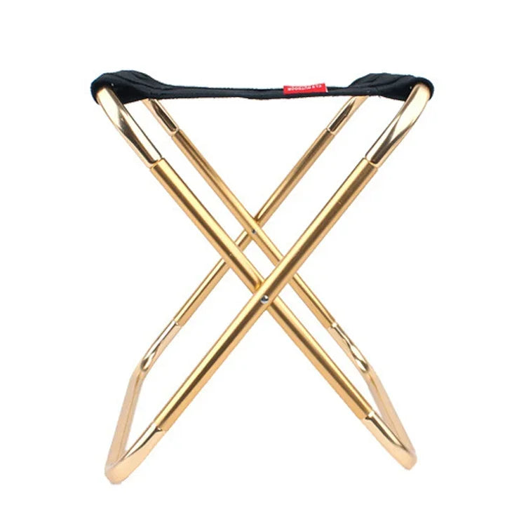 CLS Large 7075 Aluminum Alloy Outdoor Folding Stool Portable BBQ Fishing Folding Chair, Size: 30x25x31cm, CLS Large 7075(Black)