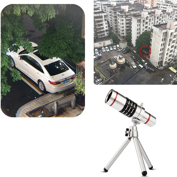 Bolanke Outdoor Telescope Mobile Phone Accessories Shooting Telephoto Lens with Universal Metal Clip, 12X, 18X