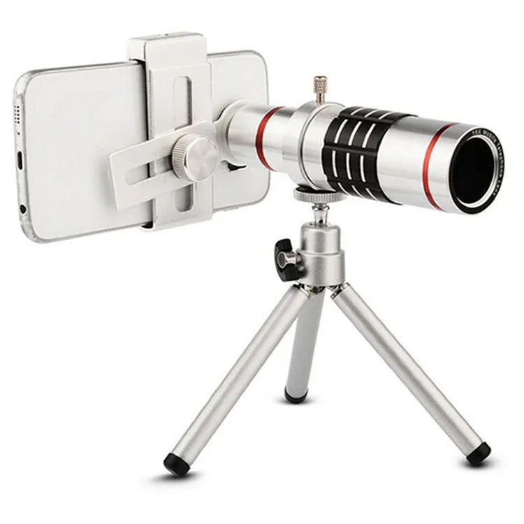 Bolanke Outdoor Telescope Mobile Phone Accessories Shooting Telephoto Lens with Universal Metal Clip, 12X, 18X