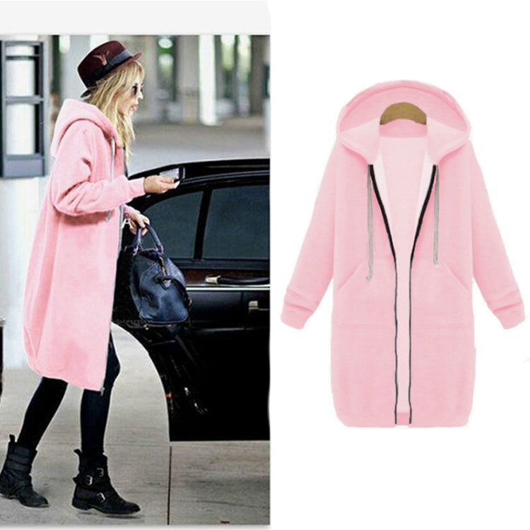 Women Hooded Long Sleeved Sweater In The Long Coat, XL, XXL, XXXL