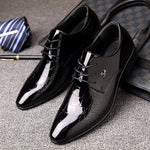 Men Pointed Glossy Crocodile Texture Leather Shoes, 38, 39, 40, 41, 42, 43, 44, 45