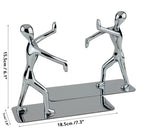 Pair Small Person Standing Decoration Creative Desk Bookshelf Metal Book Push Plate, Book Push Plate