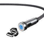 CC56 Dust Plug Rotating Magnetic Wire, Cbale Length: 2m, 2m Android Head, 2m Micro USB, 2m Type-C Head, 2m 8Pin Head, 2m Line+Three Heads, 2m + 8Pin + Type-C/USB-C + Micro USB, 2m Line