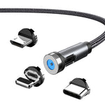 CC56 Dust Plug Rotating Magnetic Wire, Cbale Length: 2m, 2m Android Head, 2m Micro USB, 2m Type-C Head, 2m 8Pin Head, 2m Line+Three Heads, 2m + 8Pin + Type-C/USB-C + Micro USB, 2m Line