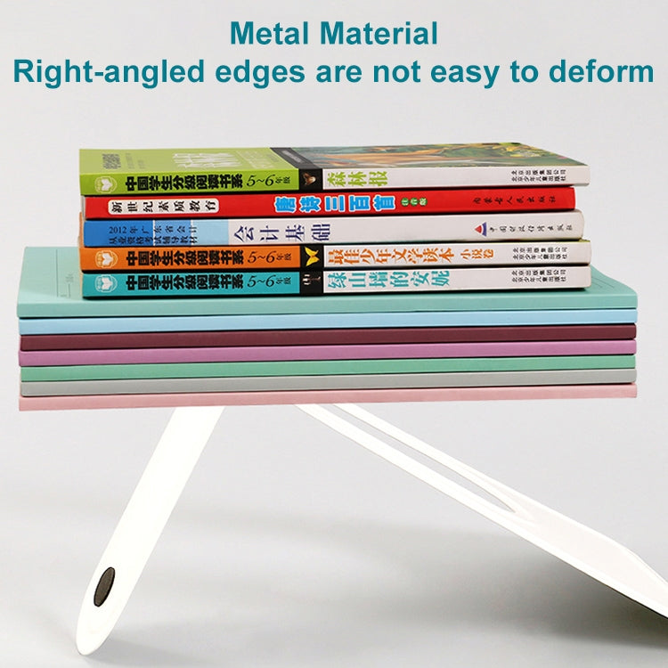 2 PCS Simple Metal Bookend Support Frame Non Slip Book Stand Desktop Organizer