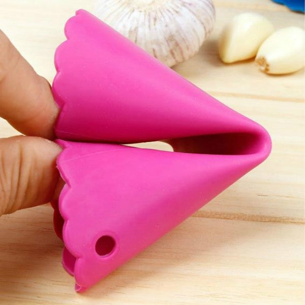 2 PCS Kitchen Peeling Garlic Press Garlic Peeler Does Not Hurt the Hand Silicone Garlic Peeler, Red, Blue