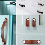 Kitchen Cabinet Wardrobe Leather Door Handle Drawer Pull, Black Single Hole, Black 96, Black 128
