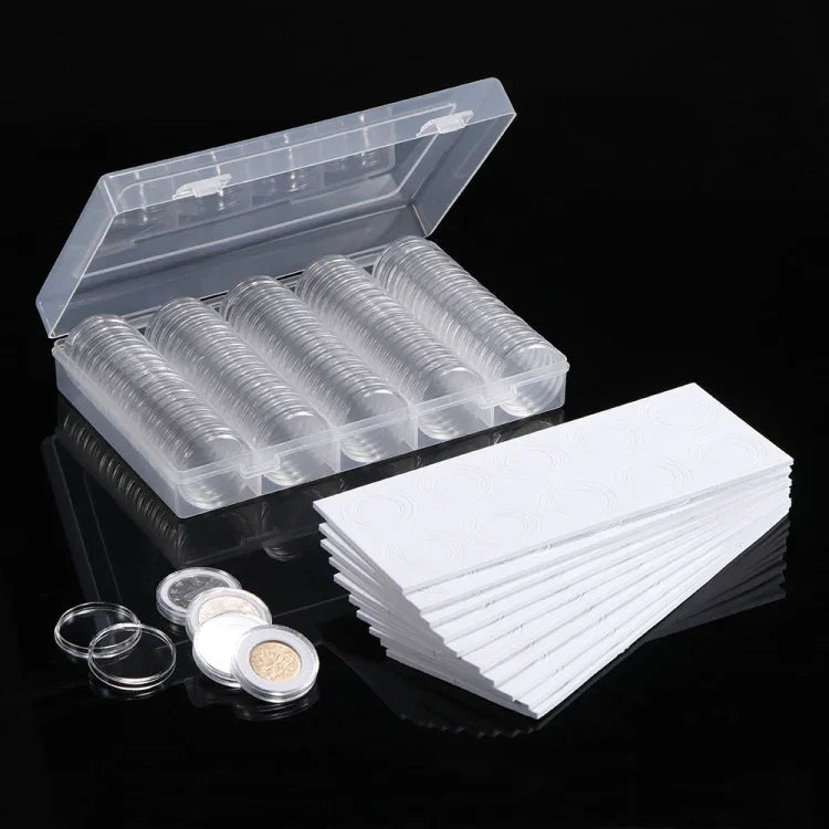 Coin Capsules 100 x 30mm Round Boxes Commemorative Coin Protection Box, 2pcs 30mm