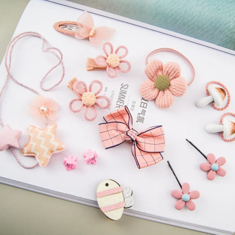 Little Girl Hair Accessories Set Gift Box Children Hairpin Combination Girl Jewelry Headdress Birthday Gift, Unicorn, Bee Models