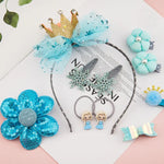 Cute Hair Accessories for Girls Mesh Bowknot Crown Headband Hair Accessories Set