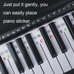 Children Beginner Piano Keyboard Color Stickers Musical Instrument Accessories, Imitation Piano Keys 61 Keys, Piano Keys 61 keys