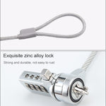 Four Digit Computer Lock Notebook Universal Anti-theft Password Lock, Diameter 3.5 mm Length 1.2 m