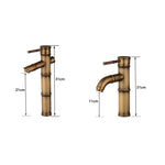 Antique Retro Hot Cold Water Bathroom Counter Basin Bamboo Waterfall Basin Copper Faucet, Breaking 2 Knots, Breaking 3 Knots, Early 2 Knots, Early 3 Knots, Elbow 2 Knots, Elbow 3 Knots