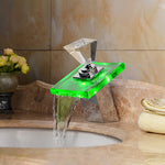 LED Waterfall Faucet Colorful Temperature Control Color-changing Anti-scalding Faucet, Color-changing Faucet