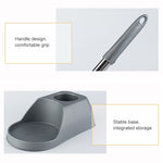 Household Long Handle Toilet Brush Suction Set Without Dead Angle Cleaning Brush, Gray, Brown
