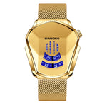 BINBOND Locomotive Concept Watch Men Live Black Technology Watch, White Net Belt White Steel Blue Face, White Net Belt White Steel White Face, Gold Net Belt Full Gold Blue Face, Gold Net Belt Full Gold Gold Face, Black Net Belt Black Steel Blue Face   ...