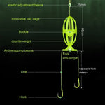 Double Hooks ISEAMA Explosive Hook Bighead Carp Feeder for Hand Rod & Throwing Rod, Size: 6, 8, 10, 12, 14
