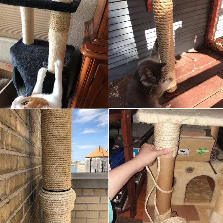 Pets Hemp Rope Cat Scratch Board Sword Rope Accessories Protect Cat Grip Toy Grabbing Materials, 3 PCS 10m, 30m, 50m, 10m