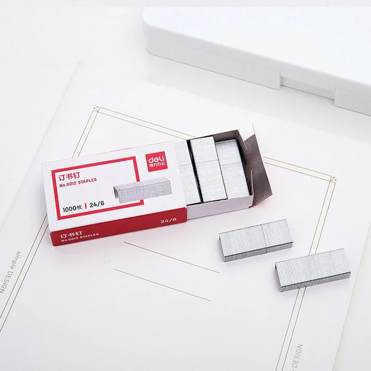 1000pcs /Pack Deli 0012 Universal No. 12 Stapler 24/6 Staples Stapler Regular Staples