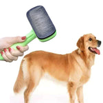Pet Hair Removal Comb Automatic Hair Removal Brush Dog Hair Grooming Comb Cleaning Supplies, Green