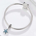 925 Sterling Silver  Starfish Pendant Charm Women DIY Bracelet Accessories, SCC1210