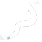 Platinum Plated Zircon Necklace S925 Sterling Silver Simple Female Necklace, SCN345