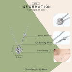 S925 Sterling Silver Platinum Plated Heart Lock Necklace Girls White Inlaid Zircon Key Jewelry, SCN315