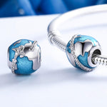 Around The World Beaded S925 Sterling Silver Loose Beads DIY Bracelet Accessories