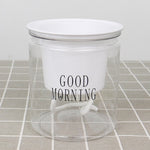 Automatic Water Absorption Hydroponic Pot Succulent Plant Flower Pot, Transparent With Words