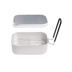 Outdoor Travel Camping Camping Lunch Box Portable Foldable Aluminum Lunch Box Retro Lunch Box Small, Small Regular Lunch Box, Lunch Box And Steaming Rack