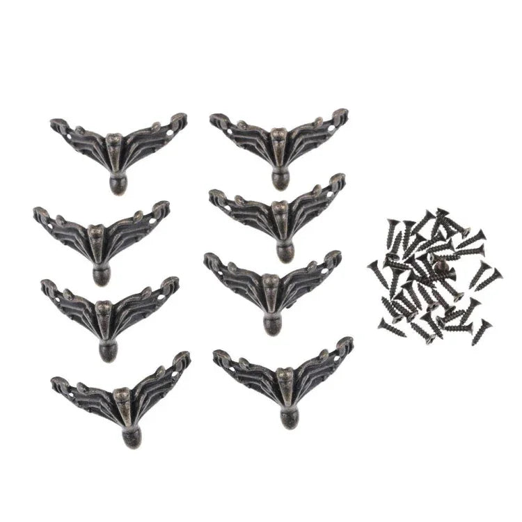 10 PCS Antique Bronze Jewelry Gift Box Wood Case Decorative Feet Leg Corner Protector, Jewelry Gift Box Corner Protector