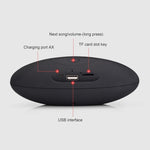 3D Stereo Mini Rugby Shape Bluetooth Speaker with TF Card Slot(Blue)