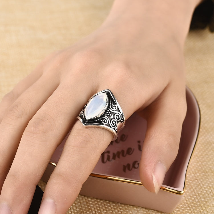 Vintage Silver Big Stone Ring for Women Fashion Bohemian Boho Jewelry, 10, 11, 5, 6, 7, 8, 9