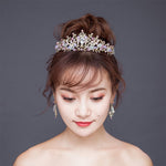 Luxury Pink Gold Pearl Bridal Crowns Handmade Tiara Bride Headband Crystal Wedding Diadem Queen Crown Wedding Hair Accessories, Pearl Crown Pink, Pearl Crown Gold, Pearl Crown White