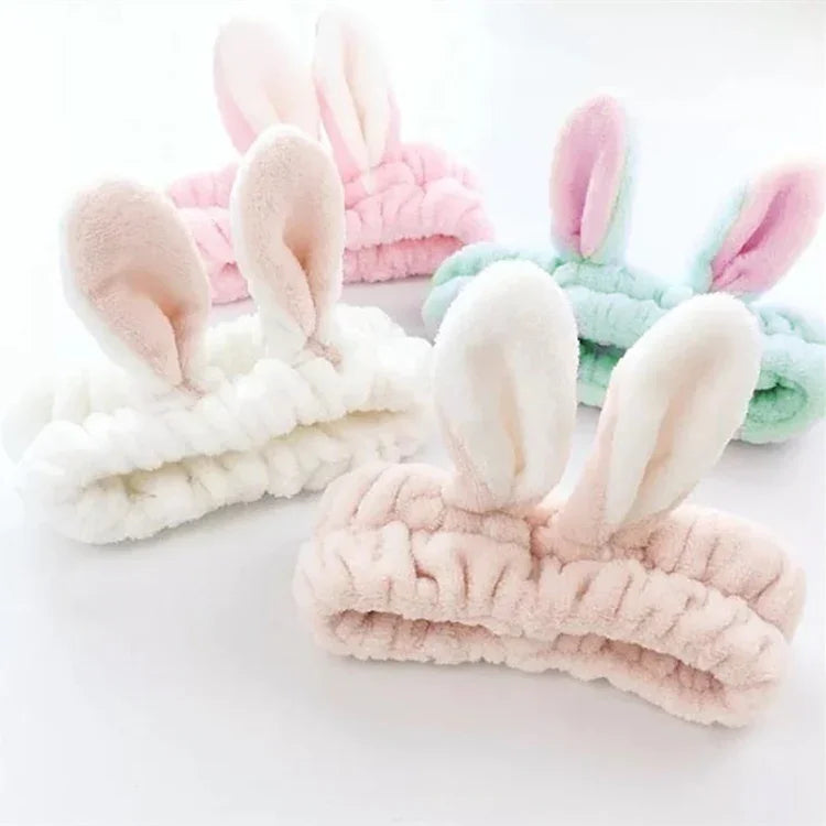 Cute Elastic Cat Ears Headbands Women Girls Makeup Face Washing Headband Hairdo Facial Mask Headwrap Hairband Hair Accessory