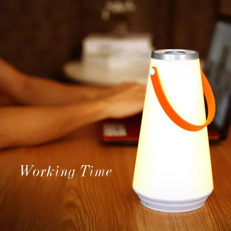 Portable Touch Switch Rechargeable LED Table Lamp Outdoor Camping Emergency Night Light with Handle