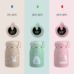 Cartoon Thermos Mug Intelligent Temperature Measurement Color Change Display Temperature Water Cup Couple Children Student Cup, Digital Display, Pink, Digital Display, Blue, Digital Display, Green, Digital Display, Brown