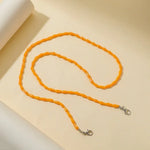 Drop Style Faceted Crystal Mask Lanyard Necklace Chain Glasses Chain, Black, White, Orange, Wine Red, Transparent Pink