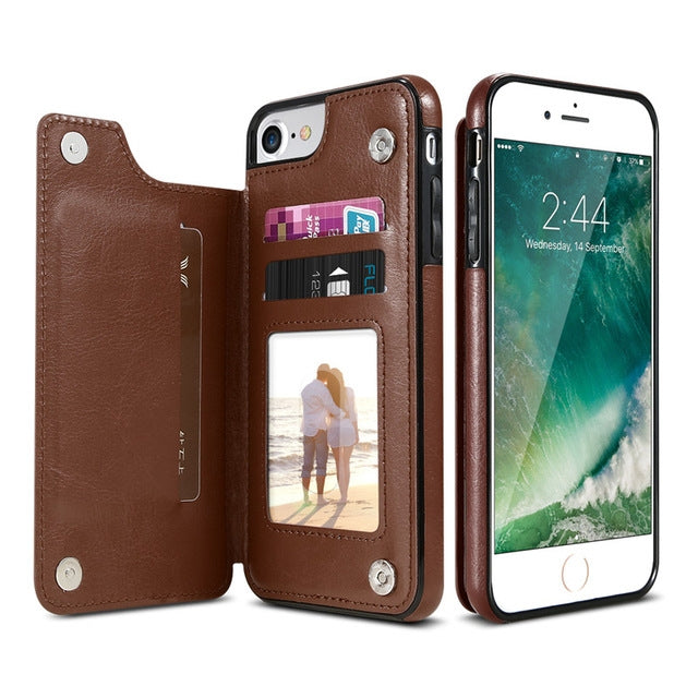 Retro PU Leather Case Multi Card Holders Phone Cases for iPhone 6 Plus & 6s Plus, iPhone 6 Plus, v
