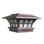 Solar Coffee Column Head Lamp Outdoor Waterproof Decorative Wall Lamp, White Light, Warm Light