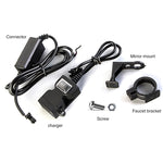 Dual USB Port 12V Waterproof Motorbike Motorcycle Handlebar Charger 5V 1A/2.1A Adapter Power Supply Socket for Phone Mobile, Handlebar Charger