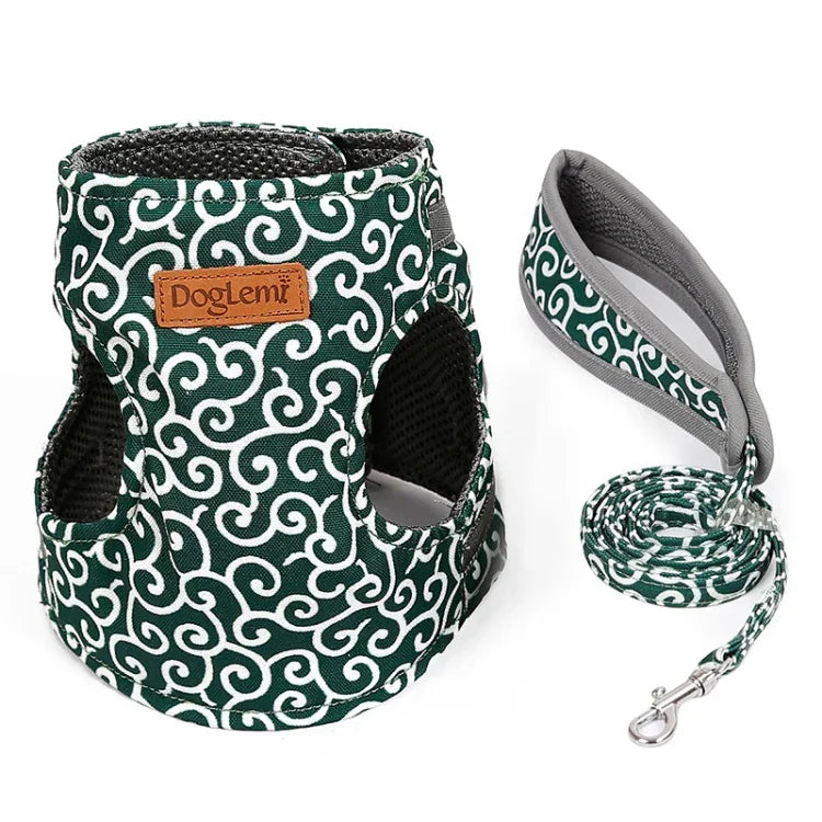 DogLemi Pet Cat Traction Rope Chest Harness Vest Type Traction Suit Cat Walking Rope, XS, S